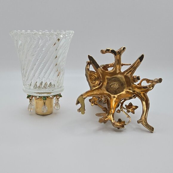 Vintage Kirks Folly Fairy Magic Fairy Tree Gold With Glass Candle Holder EUC - Picture 4 of 5